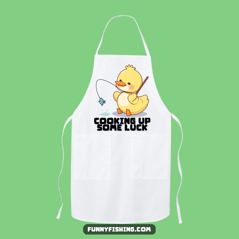 Funny Duck Apron: Happy Angler in the Kitchen!