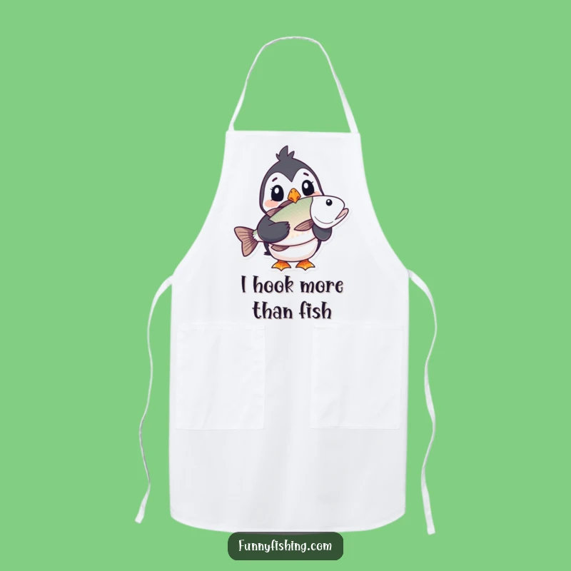 Funny Puffin Apron: Cooking Surprise with a Big Fish!