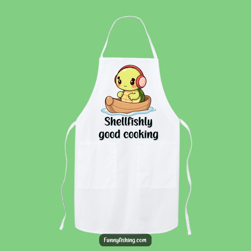 Funny Turtle Earmuffs Nutshell Boat Apron - Whimsical & Hilarious Chef's Wear