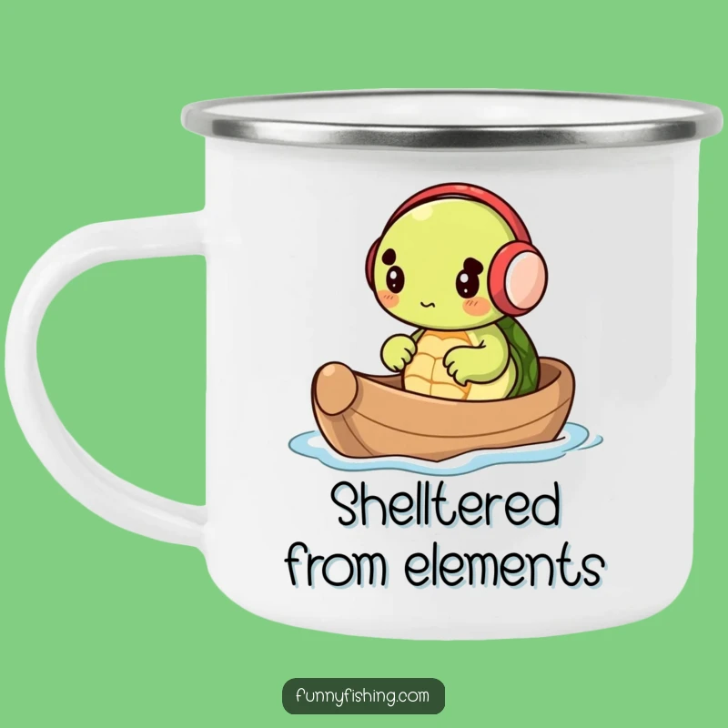 Funny Turtle Earmuffs Nutshell Boat Camping Mug - Cozy & Hilarious Outdoor Gear