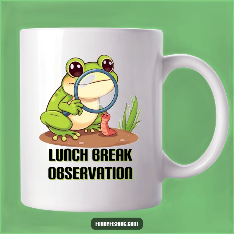 Funny Frog Magnifying Worm Mug - Nature Lover's Hilarious Gift