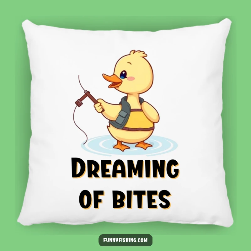 Funny Duck Fishing Pillow - Cozy Accent for Anglers