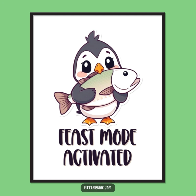 Funny Puffin Digital Art: Surprise Catch for Your Walls!