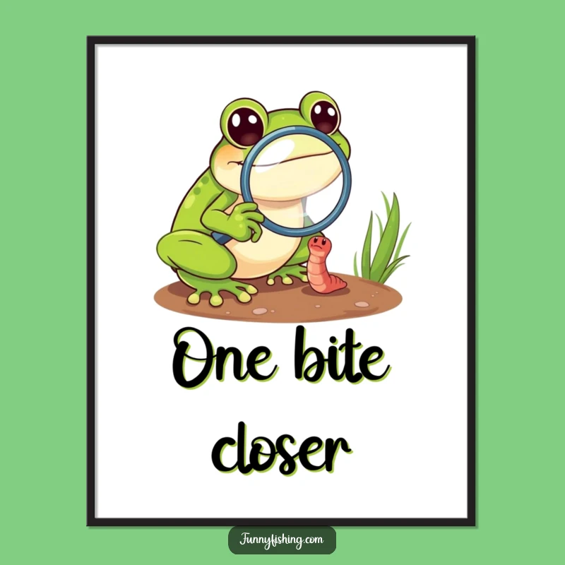 Funny Frog Magnifying Digital Art - Instant Nature Decor
