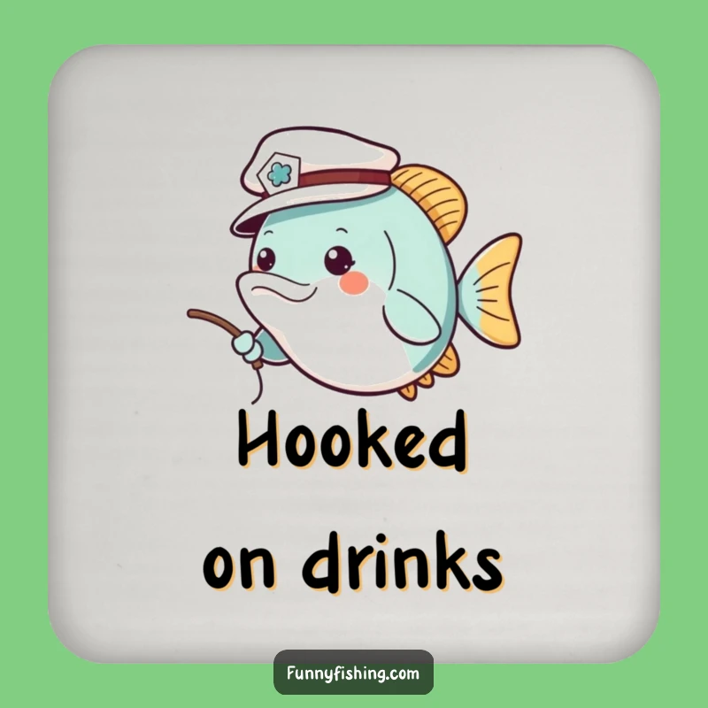 Funny Fish Sailor Hat Coaster - Cheerful Drink Protector