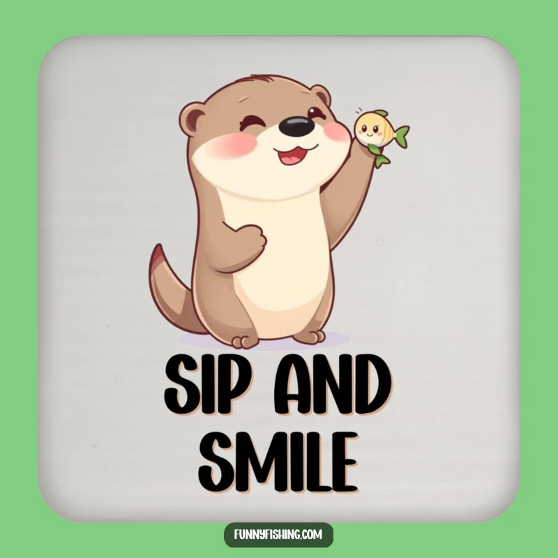Funny Otter Victory Coaster Set - Protect Surfaces with Humor