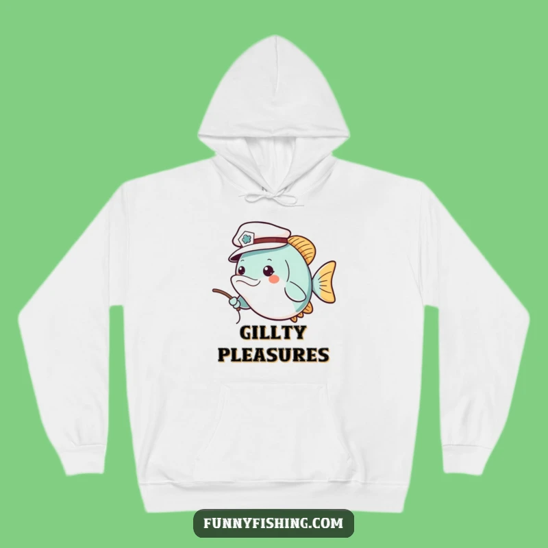 Funny Fish Sailor Hat Hoodie - Cozy Angler Gift