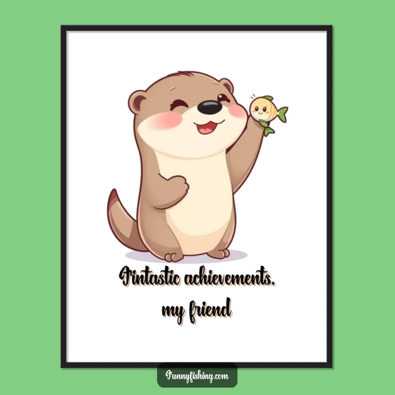 Free Printable Wall Art: Funny Otter Victory Art for a Hilarious Downloadable Gift