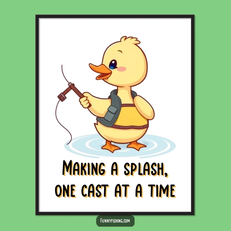 Free Printable Wall Art: Funny Duck Fishing Art for a Hilarious Downloadable Gift