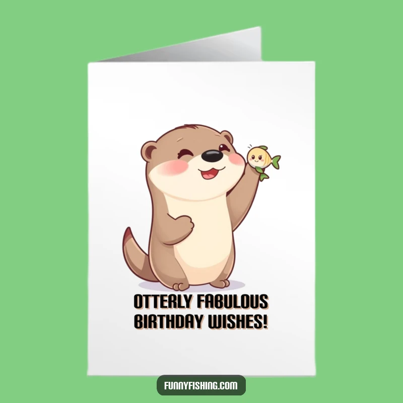 Free Printable Birthday Card: Funny Otter Victory Design for a Hilarious Downloadable Gift