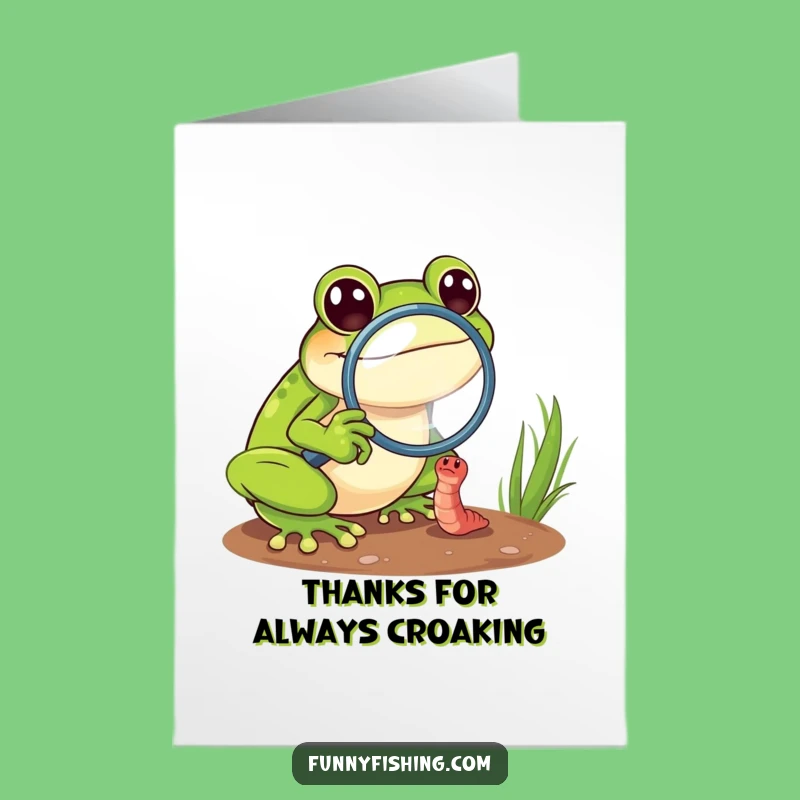 Free Printable Thank You Card: Frog's Detailed Thanks for a Funny Downloadable Gift