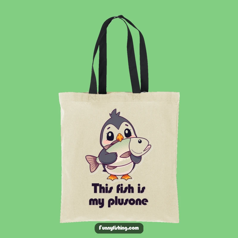 Funny Puffin Tote Bag: Shopping Surprise with a Giant Fish!